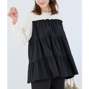 LAVEANGE 【洗える】ティアードブラウス