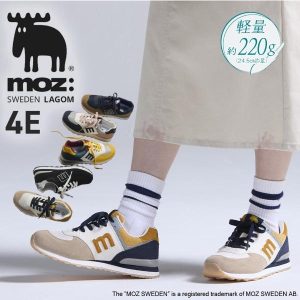 moz スニーカー 靴 幅広 ゆったり ワイド 4E 大きいサイズ モズ ロゴ カジュアル ウォーキング 婦人 学生 通勤 通学 へらじか (アクアカルダ 送料無料)