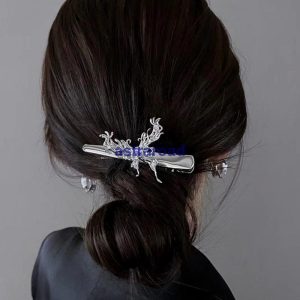 かんざし ヘアクリップ 簪 くちばしクリップ レディース 女性用 ヘアアクセサリー 髪留め 髪飾り 蝶 バタフライ カラーストーン 1本挿し 和装 着