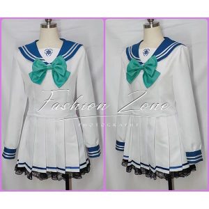 送料無料◆ブルーアーカイブ Blue Archive 風 栗村アイリ セーラー服 コスプレ衣装 ウィッグ 靴 cosplay ハロウィン 演出服 変装