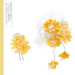 (Prices down5)(訳アリ)(アウトレット品)コーム 髪飾り「お花のコームとUピンの2点セット」ヘアアクセサリー 大人用子供用 (メール便不可)ss2509wkk15