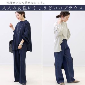 Aletta vita ブラウス パール 後ろボタン 2way 華奢 オケージョン 伸縮 大人 30代 40代 レディース ダブルクロス後ろパールボタン2WAYブラウス メール便不可