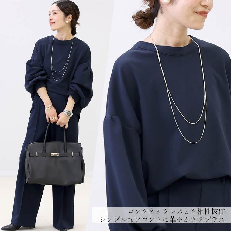 Aletta vita ブラウス パール 後ろボタン 2way 華奢 オケージョン 伸縮 大人 30代 40代 レディース ダブルクロス後ろパールボタン2WAYブラウス メール便不可 - 画像 (8)