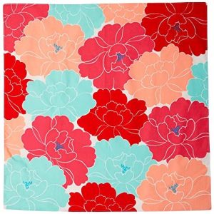 むす美 ふろしき 50 ひめむすび Adeline Klam 牡丹 レッド 50cm オーガニックコットン