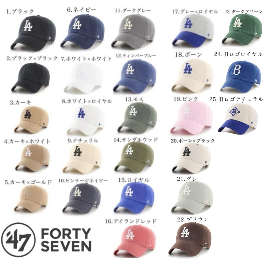 47 フォーティー セブン キャップ 帽子 RGW12GWS ドジャース LA ベースボールキャップ クリーンナップ 柔らか コットン 47BRAND DODGERS CLEAN UP
