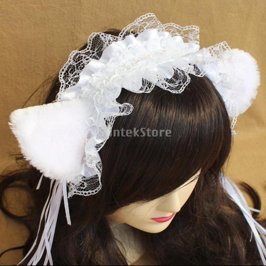 萌え萌え 猫 コスプレ3点セット 猫耳カチューシャ 首輪 ネクタイ 腕輪 - 画像 (3)