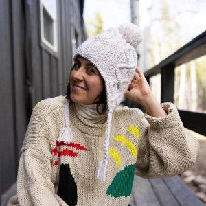 並行輸入品Turtle Fur レディース ジャンナメリノウール フリース裏地 イヤーフラップ 冬用帽子 スモーク