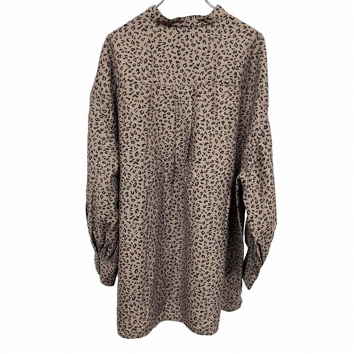 CIAOPANIC TYPY バンドカラーシャツ ヒョウ柄 レオパード レパード 長袖 レーヨン×セルロース×ナイロン×麻 ONE ブラウン レディース - 画像 (2)