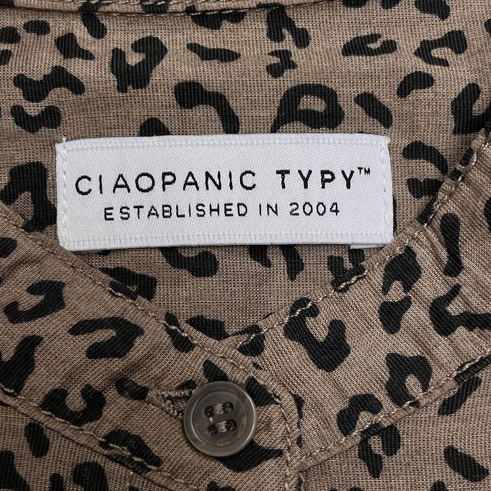 CIAOPANIC TYPY バンドカラーシャツ ヒョウ柄 レオパード レパード 長袖 レーヨン×セルロース×ナイロン×麻 ONE ブラウン レディース - 画像 (4)