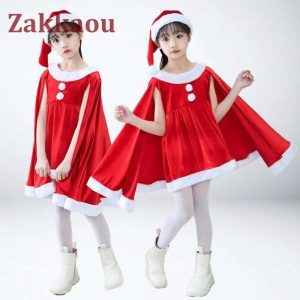 2点セット 子供用 ベビー用 クリスマス衣装 帽子付 コスプレ コスチューム 衣装 キッズ こども用 仮装 変身 パーティー イベント ギフト